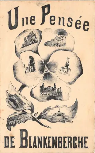 B93979 une pensee de blankenberghe litho belgium