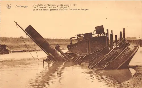 B93072 zeebrugge the intrepid and the iphlgenir belgium ship bateaux