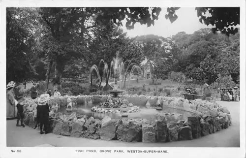 BR67440 Fischteich Grove Park Weston Super Stute Echtfoto UK 14x9cm