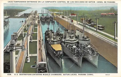 BR57607 US zerstört eindringende mittlere Kammern Gautun Schleusen Panama Kanal Schiff Fledermaus