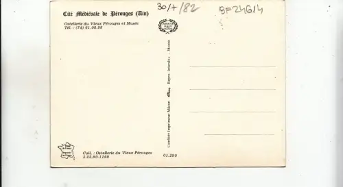 BF24614 ostellerie du vieux et musee perouges ain france front/back image