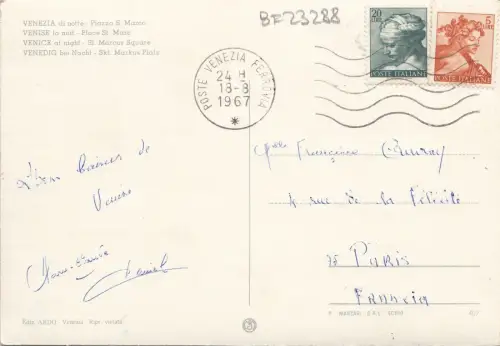 BF23288 venezia piazza s mareo italy front/back image
