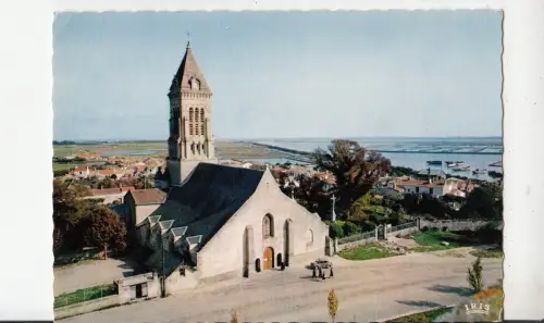 BF31630 noirmoutier l eglise au fond le port ship france front/back image