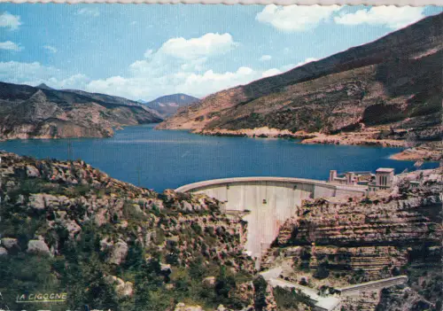 BF14272 le barrage et le lac de castillon france front/back image