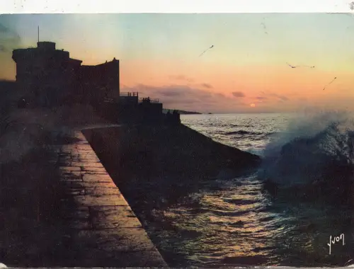 BF28488 socoa crepuscule sur le fort france front/back image