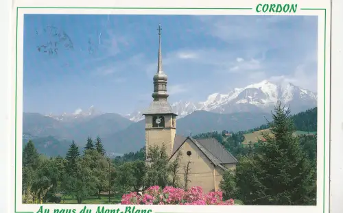 BF21613 cordon h s l eglise face au mont blanc france front/back image