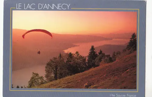 BF14818 le lac d annecy h s parapenre au col de la france front/back image