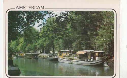 BF24172 amsterdam singgel met woonboten ship netherland front/back image