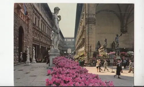 BF23085 firenze scorcio degli uffizi festa dei fiori italy front/back image