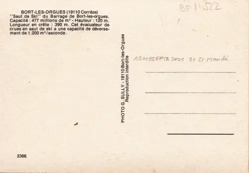 BF14522 bort les orgues correze saut de ski france front/back image
