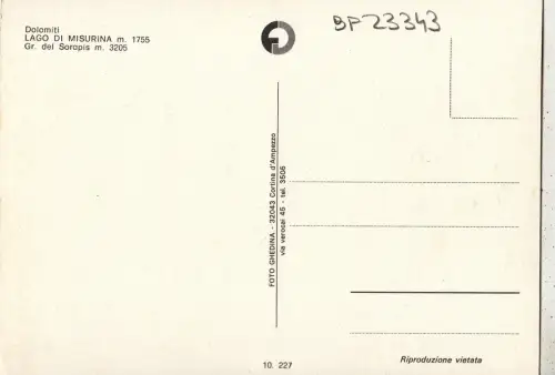 BF23343 dolomiti lago di misurina italy front/back image
