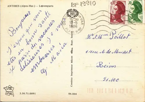BF19910 antibes a m les remparts france front/back image