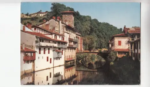 BF19621 st jean pied de port vieilles maisons et pont france front/back image