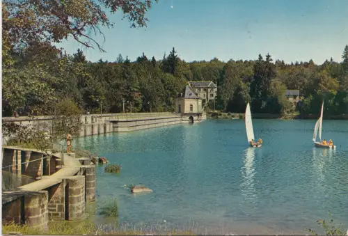 BF22380 le lac des settons la digue france front/back image