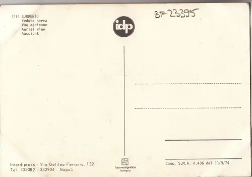 BF23395 sorrento veduta aerea italy front/back image