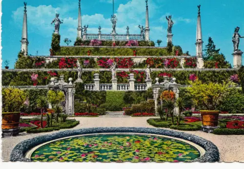 BF13637 lago maggiore isola bella giardino italy front/back image
