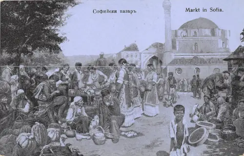 B76478 Sofia Bulgaria Market Animated