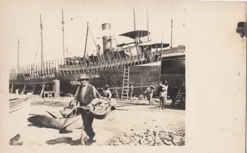 B77322 montevideo ship bateaux uruguay uruguay scan front/back image