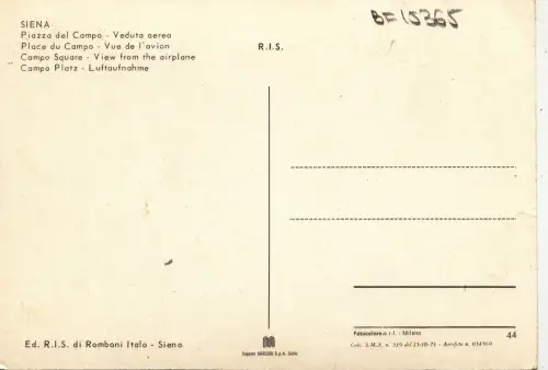 BF15365 siena piazza del campo vesuta aerea italy front/back image