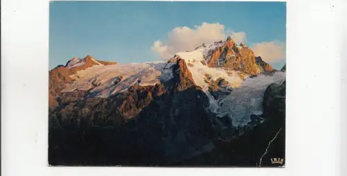 BF28699 en oisans coucher de soleil sur la meije france front/back image