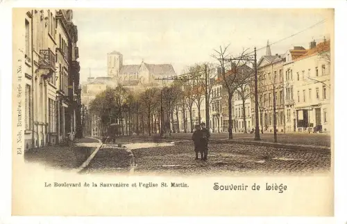 BT3395 Le boulevard de la suveniere et l eglise st martin Liege Belgien