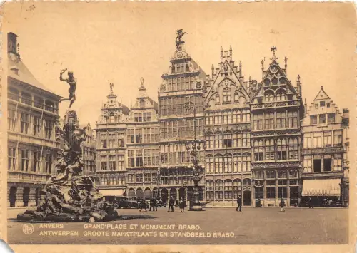 BR5729 Anvers Grand Place et Monument Brabo Eckschliff Belgien
