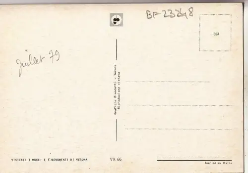 BF23248 castelvechio ponte pietra italy front/back image
