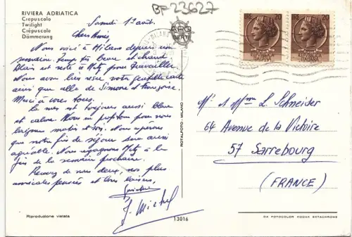 BF23627 Riviera Adriatica Crepuscule Schiff Italien Vorder-/Rückbild