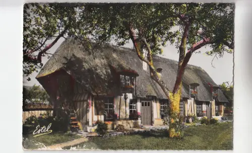 BF30900 en normandie une maison normande a toit de chaum france front/back image