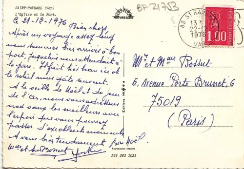 BF21753 saint raphael var l eglise et le port france front/back image
