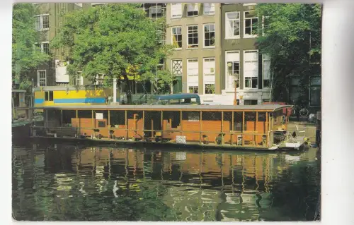 BF29992 amsterdam netherland singel met woonboot voor zwefkatt front/back image