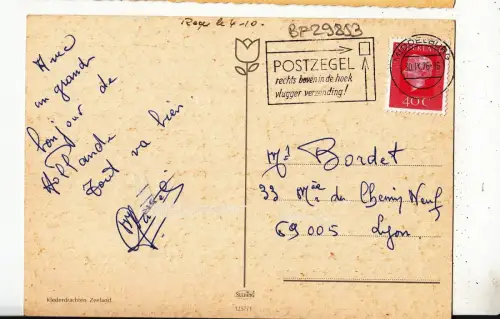 BF29853 klederdrachten zeeland niederlande front/back image