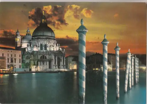 BF23731 venezia di notte vbasilica della salute italy front/back image