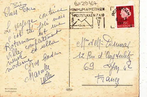 BF29467 rotterdam stadhuisplein netherland front/back image