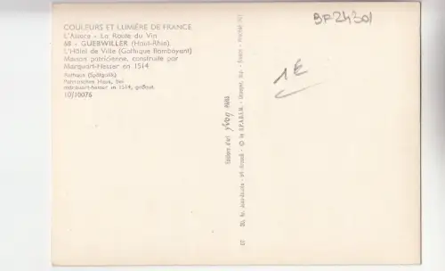BF24301 guebwiller h r l hotel de ville france front/back image