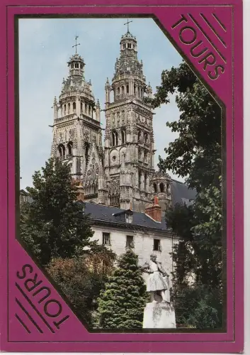 BF15545 tours les clochers de la cathedrale saint gati france front/back image