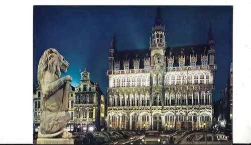 BF15820 bruxelles illumination maison du roi belgium front/back image