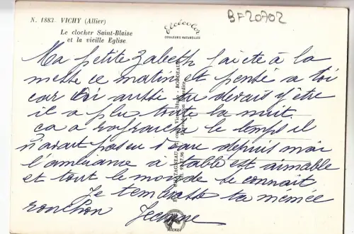 BF20702 vichy allier le clocher saint blaise france front/back image