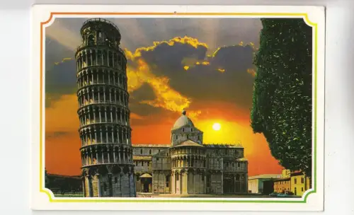BF23101 pisa tramonto in piazza dei miracoli italy front/back image