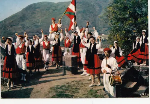 BF13457 Folklore baskische Typen Fandango Garaztarrak St Je Frankreich Vorder-/Rückbild