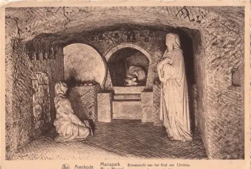 BF13990 averbode m,ariapark interieur du tombeau christ belgien front/back image