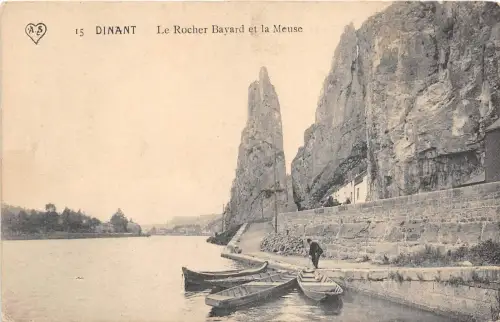 BF34420 dinant le rocher bayrd et la meuse belgium front/back scan