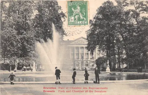 BF34354 bruxelles parc et chambre des reprosentants belgium front/back scan