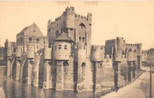 BF34738 gand gent chateau des comtes vu du pont belgien front/back scan