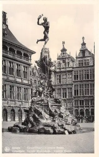 BF34663 anvers grand place fontaine brabo belgium front/back scan