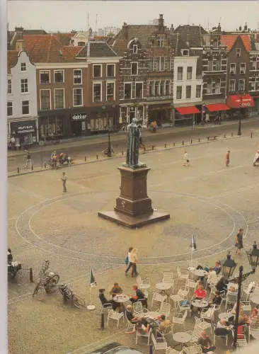 BF24206 Delft Markt met standbeld van higo niederlande front/back image