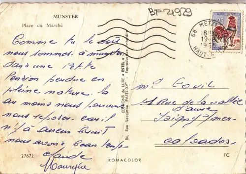 BF21929 munster place du marche france front/back image