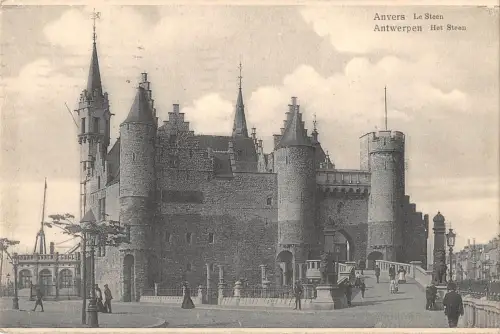 B105737 Belgien Anvers Le Steen, Promenadenstatuen