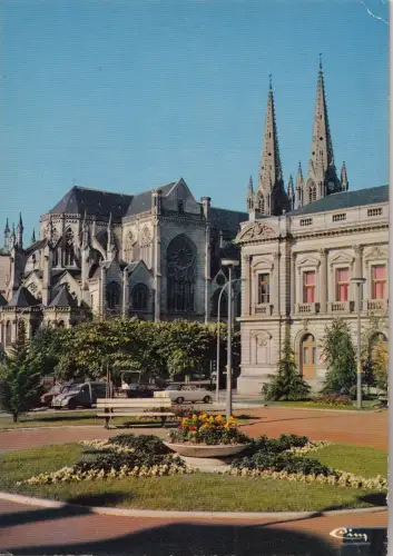 BF25401 cholet m et l square et eglise notre dame france front/back image