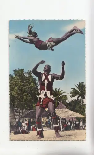 BF27012 l afrique en couleurs danseurs acrobatiques senegal front/back image